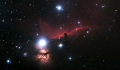 The horsehead nebula and flame nebula.